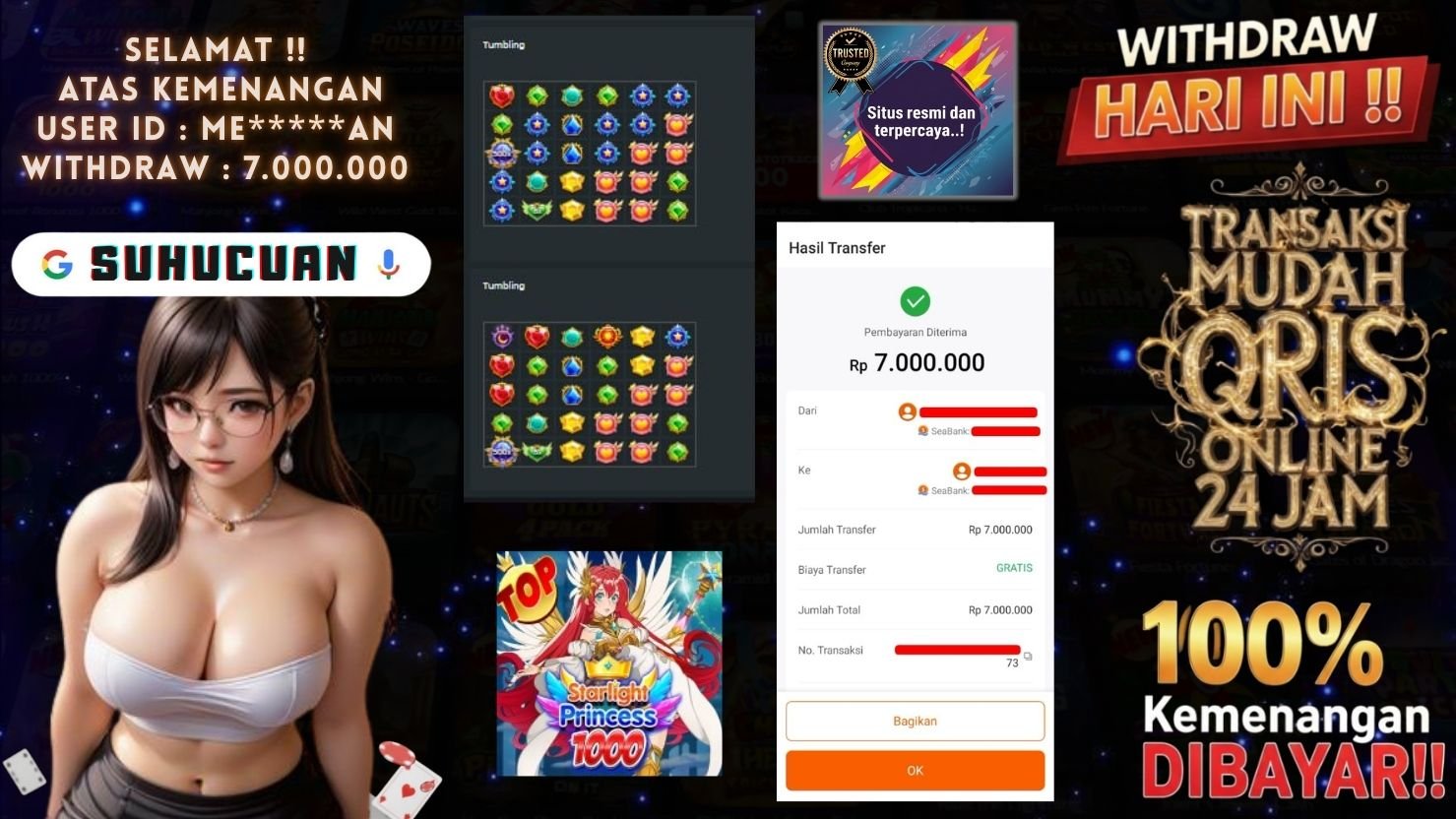 SUHUCUAN JACKPOT SLOT STARLIGHT PRINCESS 1000